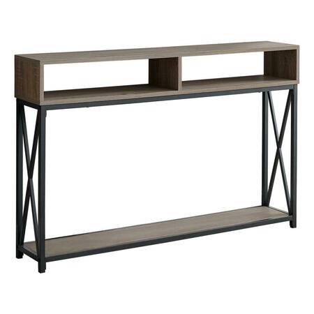 DAPHNES DINNETTE 48 in. Hall Console Accent Table, Taupe - Black Metal Finish DA3072157